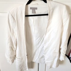 H&M white linen blazer Size 4